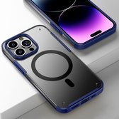 Mobigear Hoesje geschikt voor Apple iPhone 14 Pro MagSafe Telefoonhoesje Hardcase | Mobigear Shockproof Backcover | Geschikt voor MagSafe | Geschikt voor Draadloos Opladen met Magnetische Ring | MagSafe Case - Donkerblauw