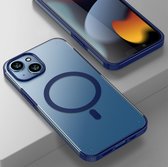 Mobigear Hoesje geschikt voor Apple iPhone 14 Plus MagSafe Telefoonhoesje Hardcase | Mobigear Shockproof Backcover | Geschikt voor MagSafe | Geschikt voor Draadloos Opladen met Magnetische Ring | MagSafe Case - Donkerblauw