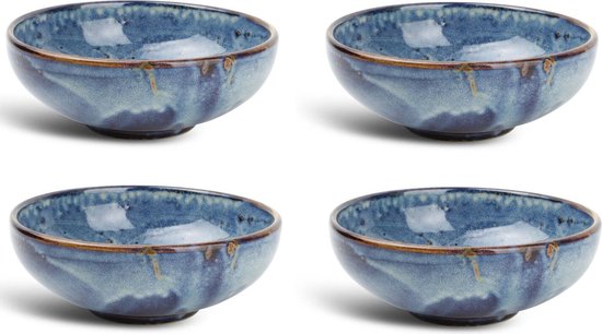 Moritz & Moritz VIDA Serveerbordenset, blauw, 2 x grote borden van hoogwaardig porselein, modern en tijdloos, magnetron- en vaatwasmachinebestendig, perfect voor salades, grillvlees, snacks en meer