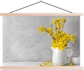 Porte-affiche avec affiche - Affiche scolaire - Fleurs - Jaune - Nature morte - 120x80 cm - Lattes vierges