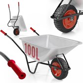 Bol.com Timbertech - Kruiwagen Rood verzinkt met luchtbanden 100 liter tot 210 kg aanbieding