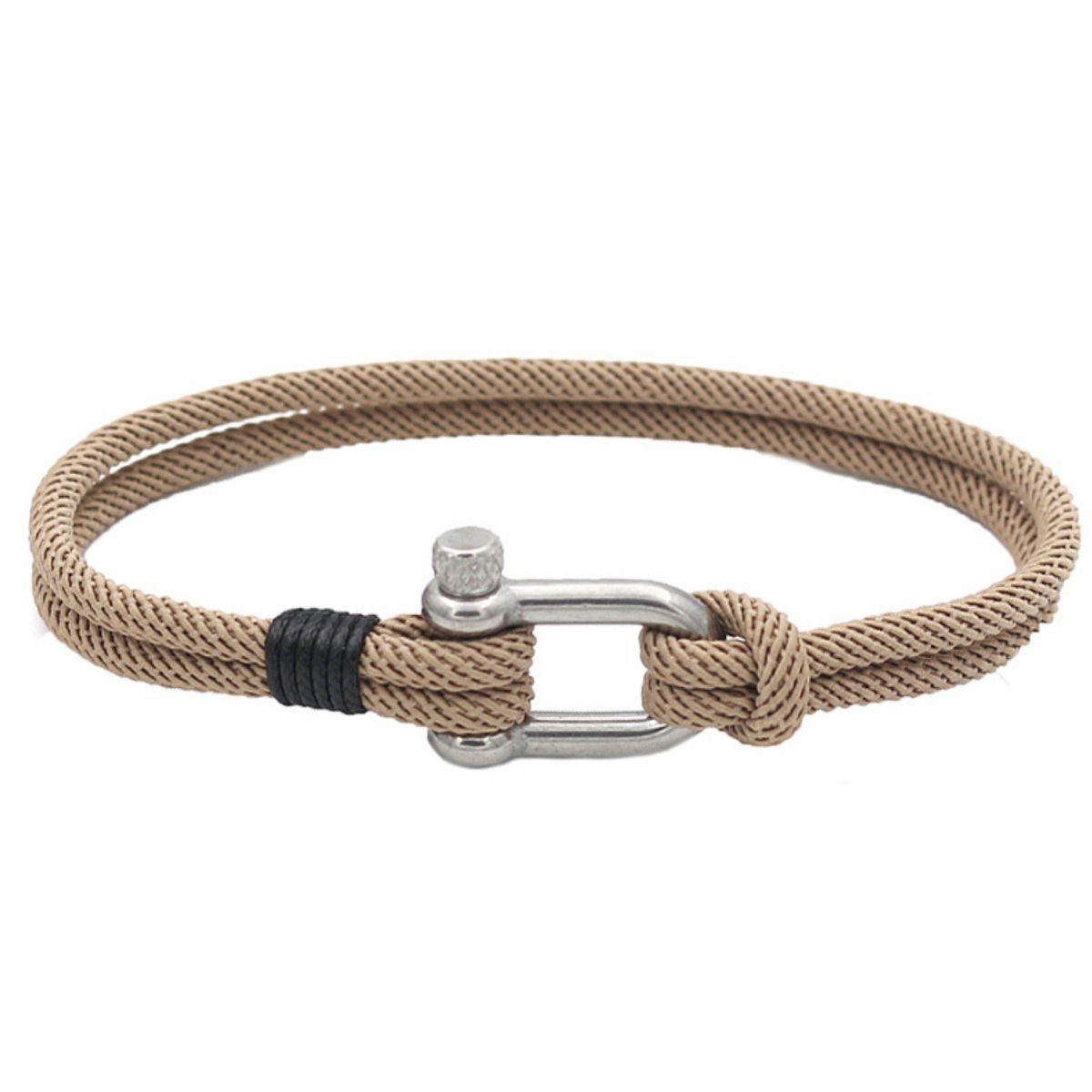 Kungu Beige & Zilver luxe rope armband voor heren en dames - Outdoor Milano line - Cadeau - Geschenk - Voor Man - Vrouw - Armbandje - Jewellery