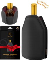 Qulair Wijnkoeler - Luxe Wijnkoeler - Rekbare Flessenkoeler voor de meeste Flesformaten - Active Wijnkoeler hoes - Kerstcadeau voor volwassenen - Kerstkado - Zwart