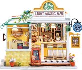 Robotime - Licht Muziek Bar DG147 - Houten modelbouw - Poppenhuis - DIY