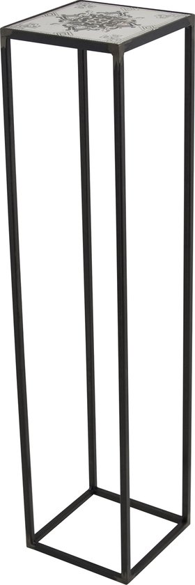 Spinder Design Bijzettafel 20 X 20 X 90 Cm Staal/keramiek Zwart/bruin