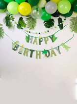 Originele Slinger Happy Birthday - Dinosaurus / Dino - Palmboom – Vlag – Versiering – Banner – Guirlande - Traktor / Tractor - Groen | Verjaardag – Feest – Party – Birthday - Kinderverjaardag | Kids – Jongen - DH collection