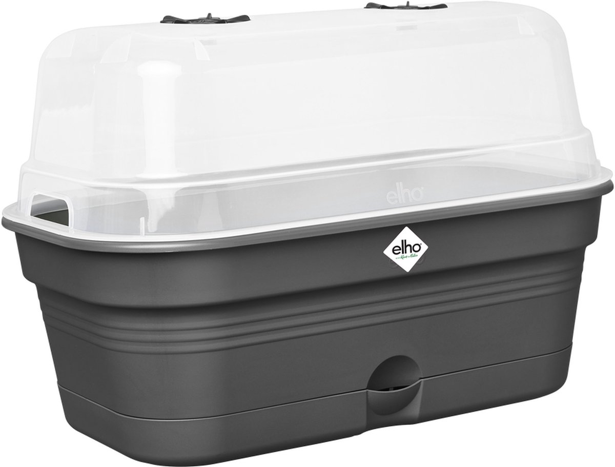 Bol.com Elho Green Basics Kweektray Allin1 32 - Kweekbak met Deksel - 100% Gerecycled Plastic - Ø 32.0 x H 13.2 cm - Living black aanbieding