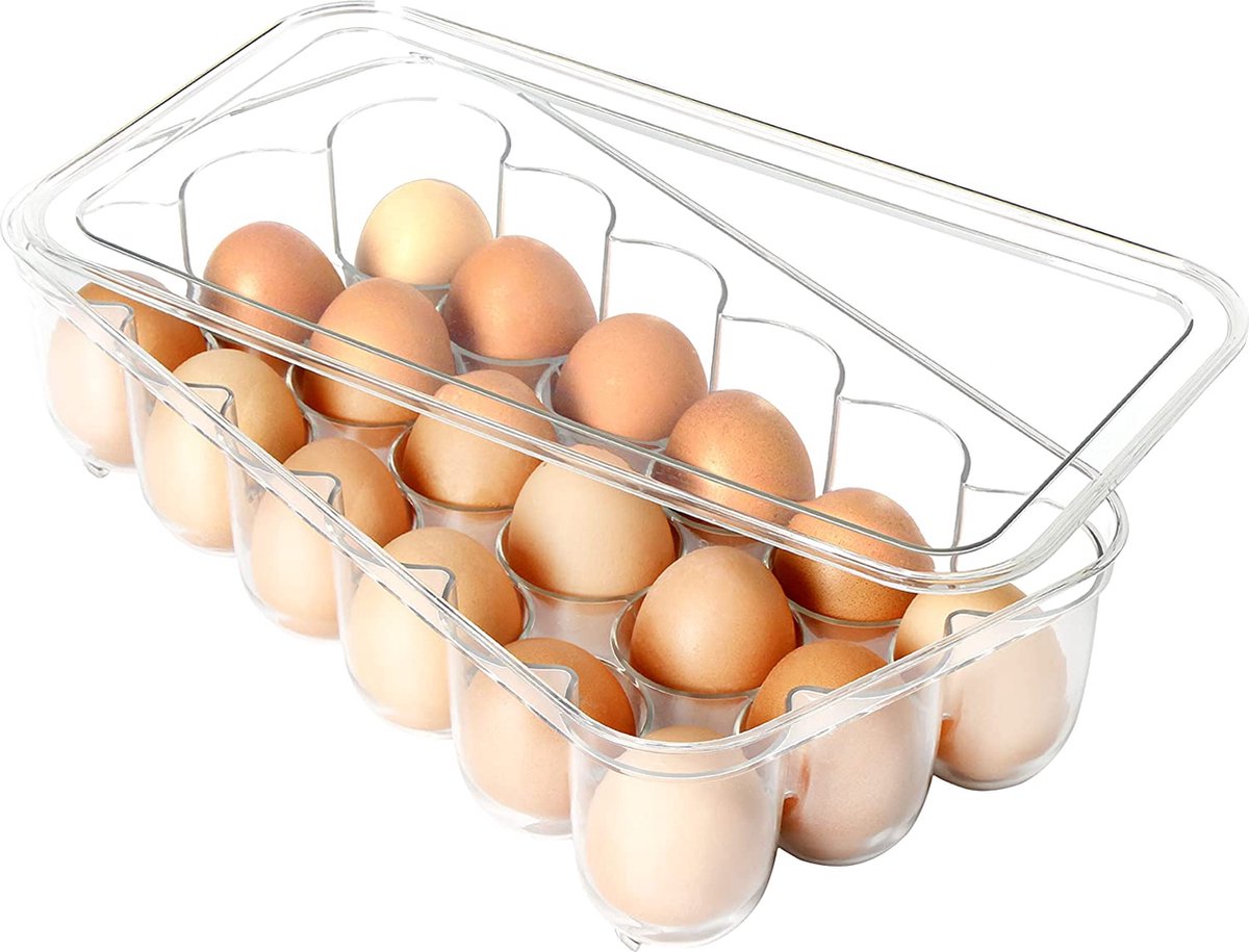 Boite a Oeufs en Plastique Conteneur de Stockage d'oeufs, Sans BPA,  Empilable Rangement Frigo Oeuf