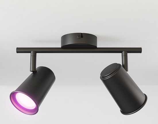 Plafondlamp / Opbouwspot HONAC 1-lichts rond | Zwart | Lichtcentrum Hengelo