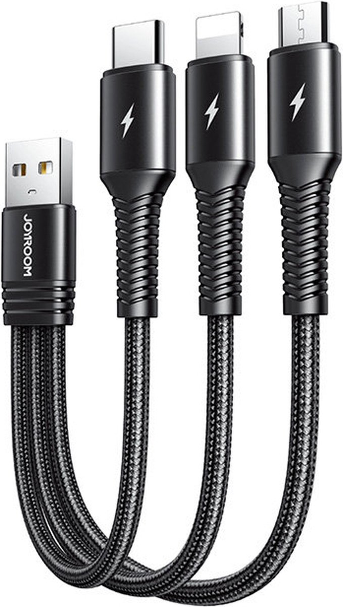 Joyroom Oplaadkabel 3-in-1, 15 centimeter