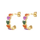 Colorful hearts earrings | Oorbellen | Yehwang- Moederdag cadeautje - cadeau voor haar - mama