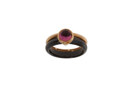Dames ring - Orotech - AK 4/33 - keramiek - roségoud - 18 krt - toermalijn - sale Juwelier Verlinden St. Hubert - van €735,= voor €599,=