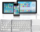 Universeel Draadloos Opvouwbaar / Inklapbaar Toetsenbord met Touchpad - Bluetooth Keyboard - Voor Tablet / (Windows) PC / Apple Mac - iPad - Samsung - iPhone - Macbook - iMac / Android - QWERTY - Opvouwbaar - Zilver