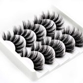 5 Paar - 3D Mink Wimpers - 25mm Pluizige Zachte Eyelashes - Volle Volume Wimpers - Dikke Lange Valse Wimpers - Herbruikbaar - Zwart