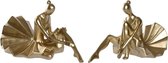 Decoratieve figuren DKD Home Decor Gouden Hars Modern (17 x 23 x 14,5 cm) (2 Stuks)