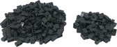 200 Bouwstenen 1x2 steenmotief + 50 hoekstukken | Donkergrijs | Compatibel met Lego Classic | Keuze uit vele kleuren | SmallBricks