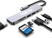 TribeTek 6-in-1 USB-C Hub - 2x USB 3.0 - 4K UHD HDMI - Adapter - Ethernet - SD TF Kaart - Power Delivery /Apple Macbook Pro / Air / iMac / Mac Mini / Google Chromebook / Windoype-C Kabel naar 4K UHD HDMI Converter / Output - Ethernet - USB 3.0 / Dock