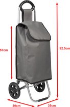 Bol.com Boodschappentrolley Nørre 93x32x30 cm donkergrijs en zwart aanbieding