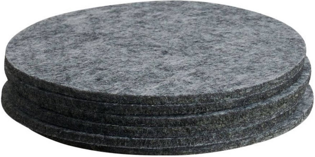 Onderzetters voor glazen - Vilt - Set van 6 - Grijze Onderzetters - 10 cm - Onderzetter Vilt - Home and Living — cadeau in Wonen & Interieur - foto 2