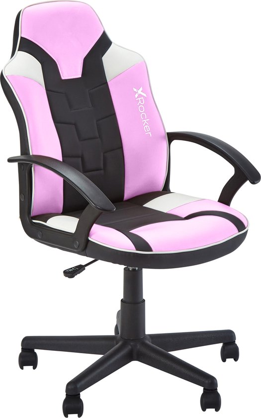 X Rocker Saturn Gamestoel - Kantoorstoel - Wit/Roze/Grijs | bol.com