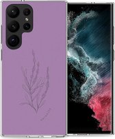 iMoshion Hoesje Geschikt voor Samsung Galaxy S23 Ultra Hoesje Siliconen - iMoshion Design hoesje - Paars / Floral Purple