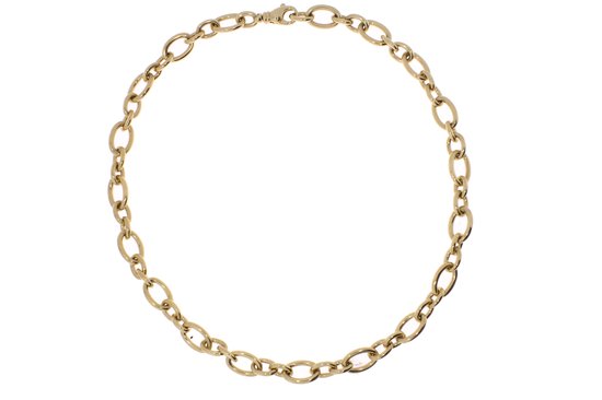 Geelgouden fantasie collier - 46 cm - 949C - ketting - uitverkoop Juwelier Verlinden St. Hubert - van €2375,= voor €1949,=
