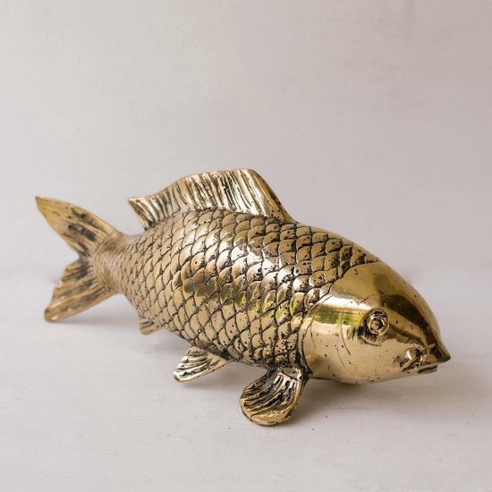 Gouden vis - beeld - object - ornament - 28 x 7 x 10 cm