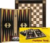 Afbeelding van het spelletje Backgammon koffer Tavla - Luxe backgammon set - 50 x 30 x 10,5 cm