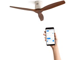 CREATE - Plafondventilator 40W silent Ø132 cm - Met Wifi - Met Afstandsbediening - 6 Snelheden - Timer - Zomer/Winter functie - Wit - WIND CALM