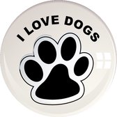 10X Button I Love Dogs met honden poot - hond - huisdier - button - honden poot