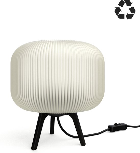 Moderne Retro Europese Stijl Tafellamp Met Geplooide Petal Ontwerp Crème Kleur E