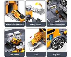 3 Jaar Jongen Auto Speelgoed Voor Jongens Kinderen, Bouwplaats Speelgoed Vrachtwagen Voertuigen Speelgoed SetVrachtauto - Bouw Vrachtwagen - Bulldozer - Tractor - kraan- SUV-