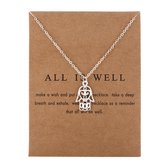 Bixorp Luck Silver Ladies Necklace avec Hamsa Hand - "All is Well" - 45/50cm - Cadeau pour la Saint Valentin - Cadeau pour femme - Couleur argent