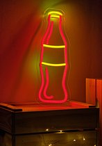 OHNO Neon Verlichting Bottle - Neon Lamp - Wandlamp - Decoratie - Led - Verlichting - Lamp - Nachtlampje - Mancave - Neon Party - Kamer decoratie aesthetic - Wandecoratie woonkamer - Wandlamp binnen - Lampen - Neon - Led Verlichting - Wit, Rood