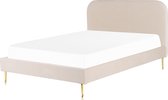 FLAYAT - Tweepersoonsbed - Beige - 140 x 200 cm - Fluweel