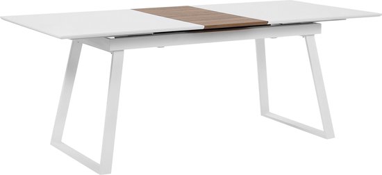 KALUNA - Uitschuifbare eettafel - Wit - 90 x 160/200 cm - MDF