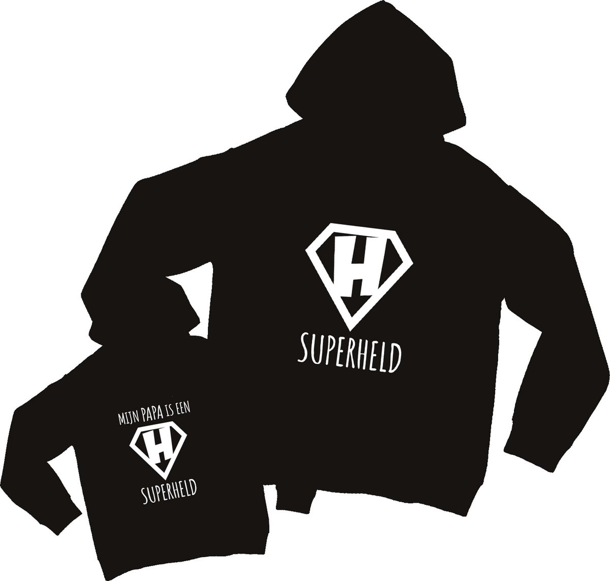 Goedkoopste Matching hoodies Vader & Zoon/Dochter | Superheld | Vader XL - Kind 98/104 | Eenmannenkado.nl