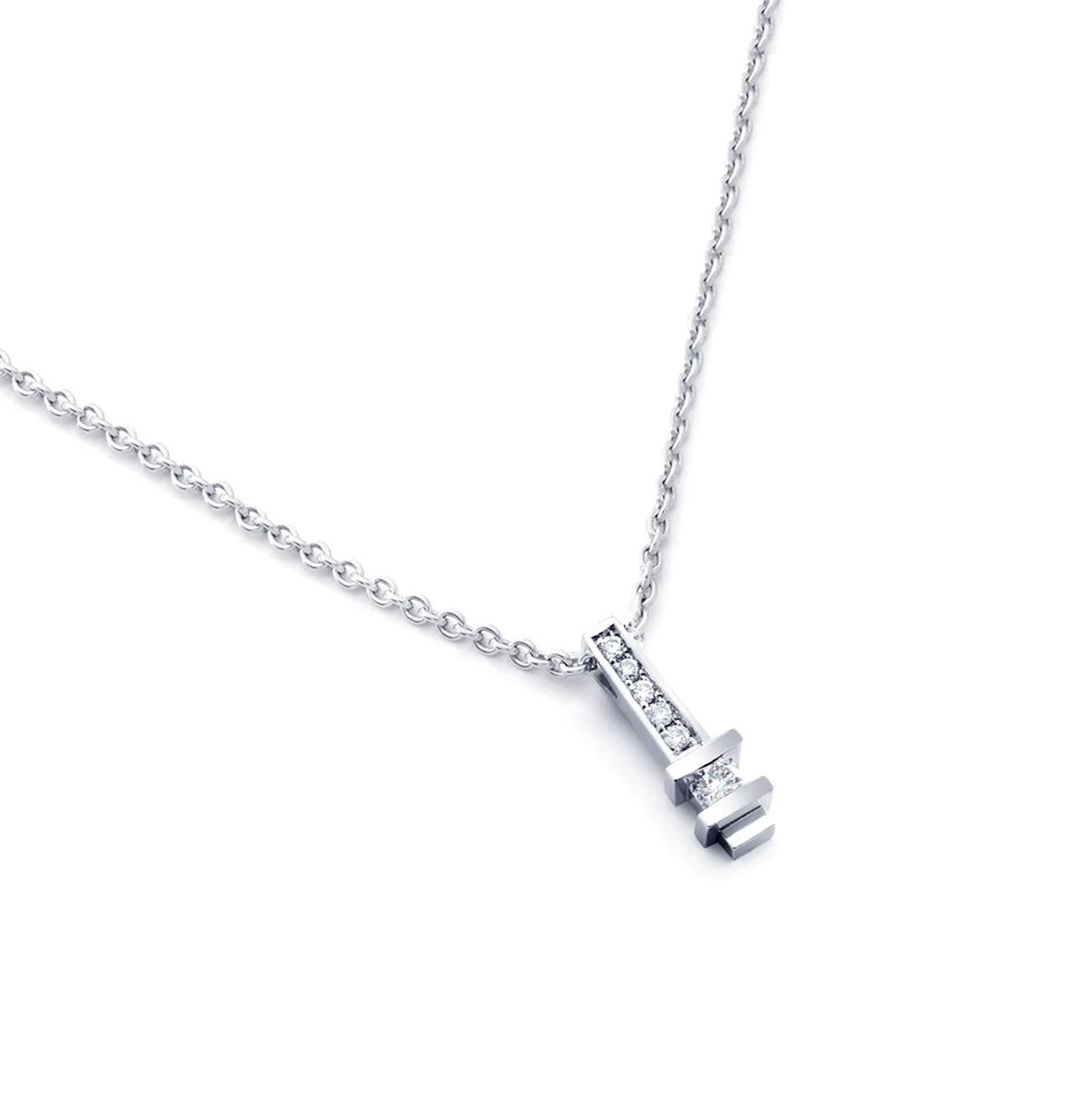 R&C HAN0095PAVE - witgouden hanger - 14 karaat - diamant - sale Juwelier Verlinden St. Hubert – van €456,= voor €295,=