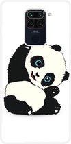 ADEL Siliconen Back Cover Softcase Hoesje Geschikt voor Xiaomi Redmi Note 9 - Panda Liggend