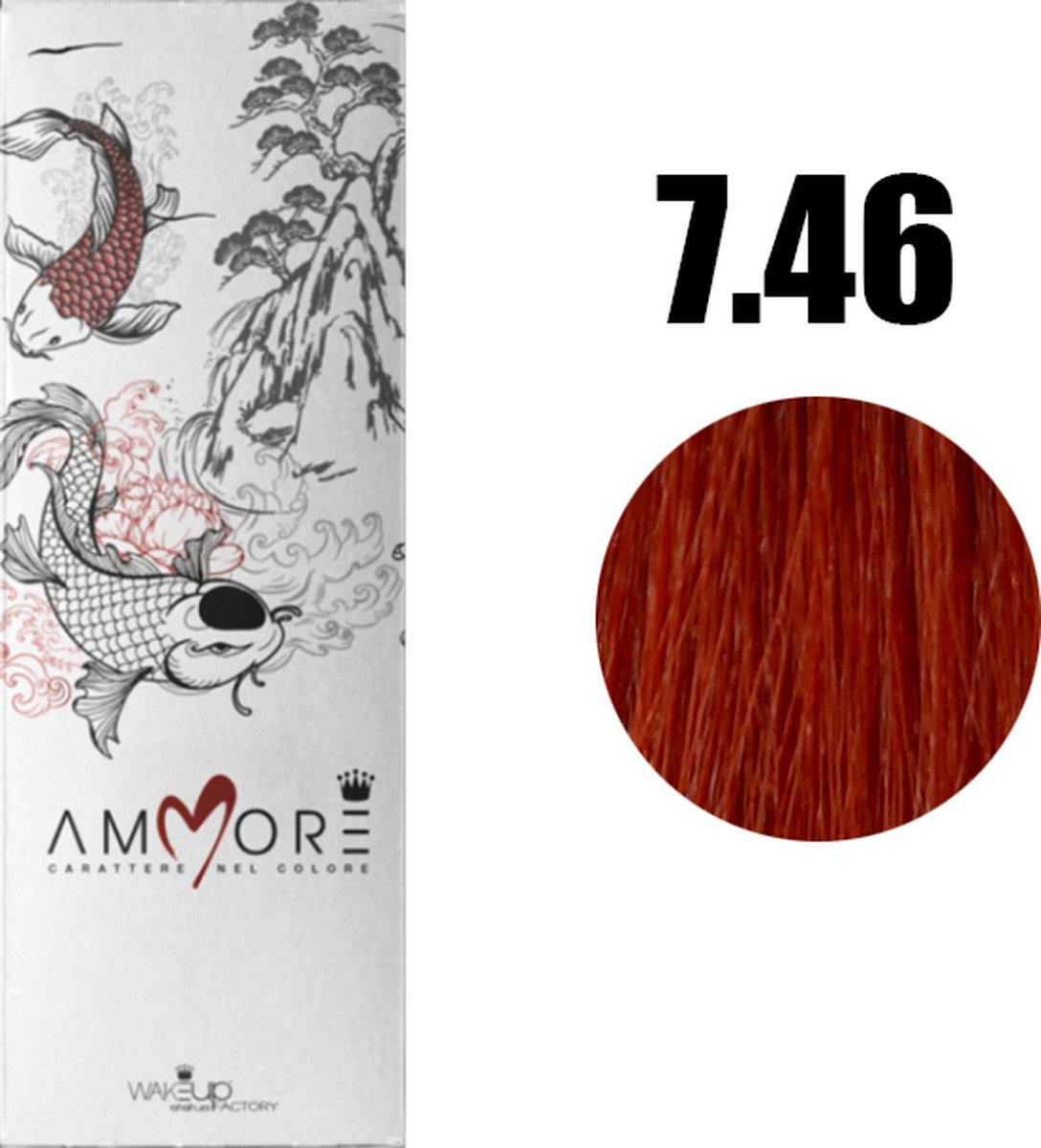 AMMORE 7.46 Copper Red Blonde 200ml (2 X 100ml) - Haarverf organische formule van KALMS : Een mix van keratine, aloë vera, melk, honing en sericine