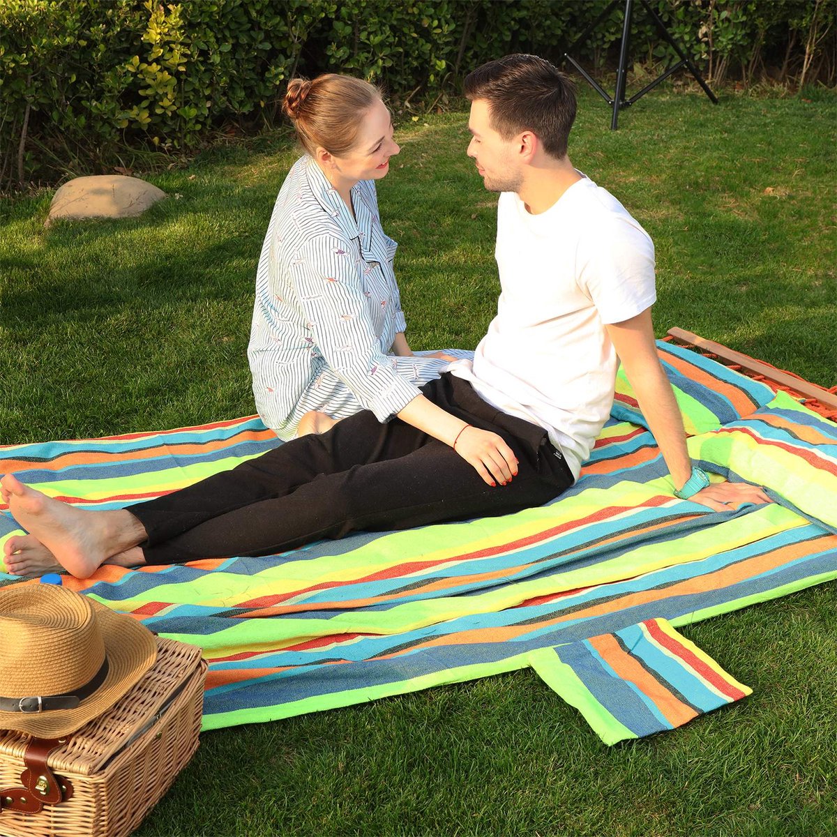 Hangmat - Met 2 kleurrijke kussens - Draagvermogen tot 300 kg