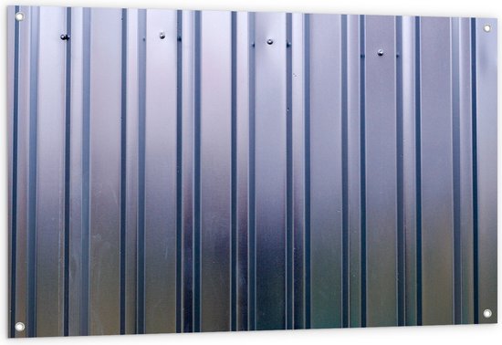 Tuinposter – Verticale Strepen op Metaal - 120x80 cm Foto op Tuinposter (wanddecoratie voor buiten en binnen)