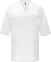 Witte unisex werkhes lang voor hygiene beroepen (schoonheid, laboratorium, schoonmaak en voeding) Panacea maat XL