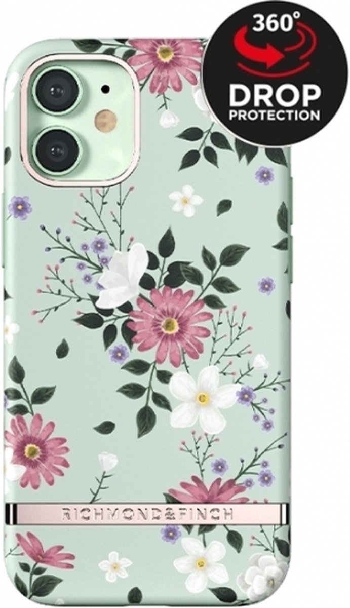 Richmond & Finch Sweet Mint bloemen hoesje geschikt voor iPhone 12 Pro Max - groen