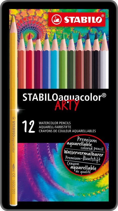 Crayons aquarelle STABILO Aquacolor - Coffret métal 12 couleurs | bol.com