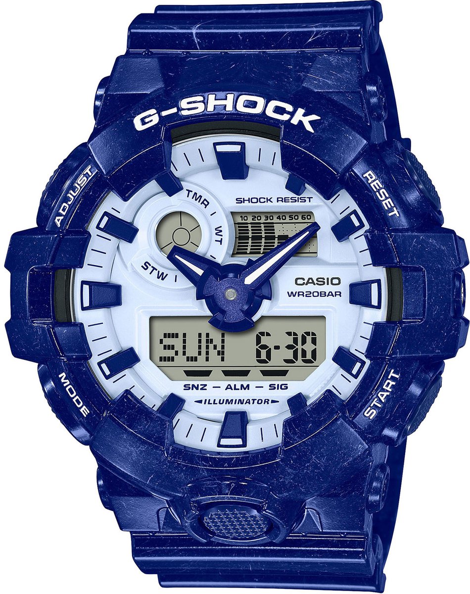 Casio G- GA-700BWP-2AER horloge blauw 53 mm.