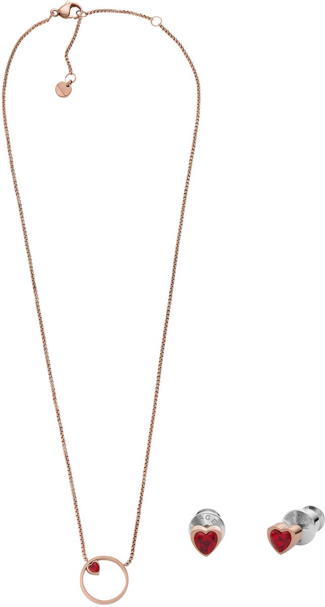 Skagen SKJB1007791 Geschenkset Damesketting en Oorbellen - 450 mm