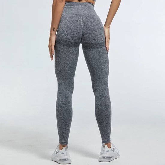 Gym Revolution - Sportlegging dames - Sportkleding dames - Sportbroek dames - Sportlegging - Push up - Shape legging - Sportlegging dames high waist - Hardloopbroek dames - yoga legging dames - Grijs Maat M van Merkloos — afbeelding 3