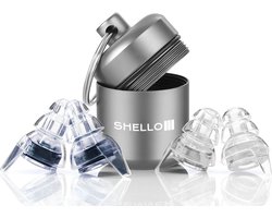 Shello Oordoppen - Gehoorbescherming 24dB - Extra maat - Oordopjes voor festival, uitgaan, concert - Incl. opbergdoosje - Zwart
