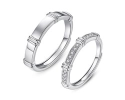 Ring dames | ringenset dames | zilveren ringen set dames | Zirkonia steen | zilver 925 plated | one size ringen | cadeau voor vrouw | Trouwringen | cadeau voor vriendin | liefdescadeau | verlovingsring | valentijn | valentijnscadeautje